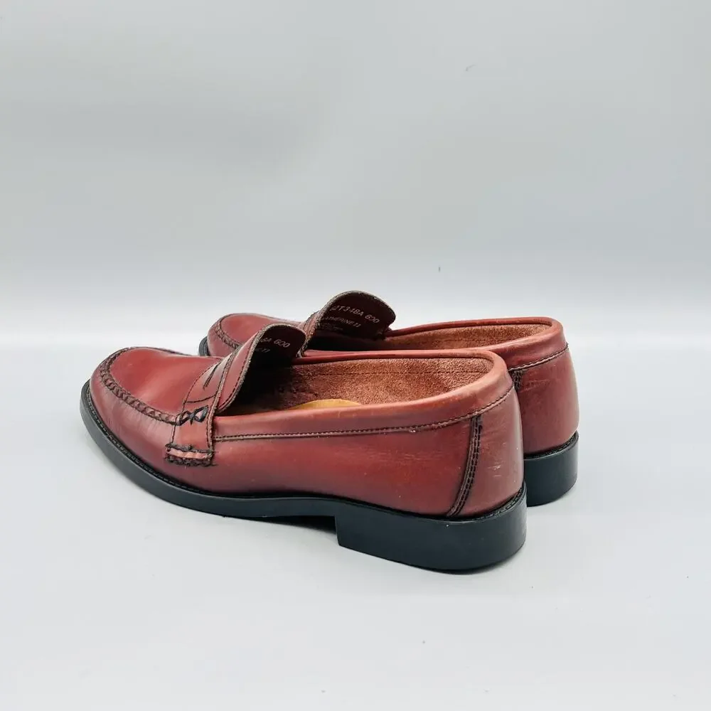 Bass Shoes Women 8 Brown Leather Weejuns Katherine II Penny Loafer Flats Slip On